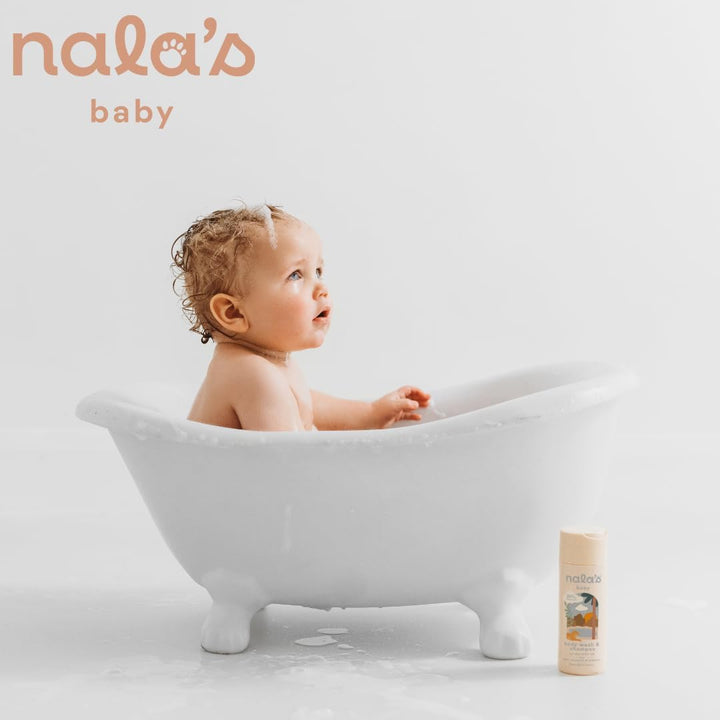 Body Wash & Shampoo | Award-Winning | 99% Natural | Dermatologically-Tested and Paediatrician-Approved | Tear-Free | Nourishing Oat and Shea Butter | Vegan | 200Ml | Nalas Baby