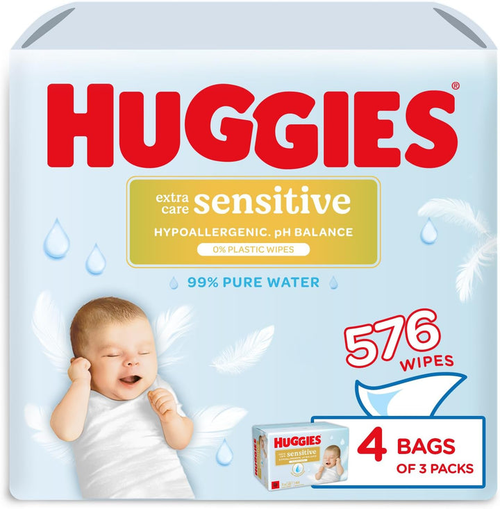 Natural Care Baby Wipes – Plastic Free Wet Wipes with Aloe Vera & Vitamin E, Hypoallergenic, Comfort and Soothe Baby'S Delicate Skin Leaving a Fresher Feeling– Single Pack (48 Wipes)