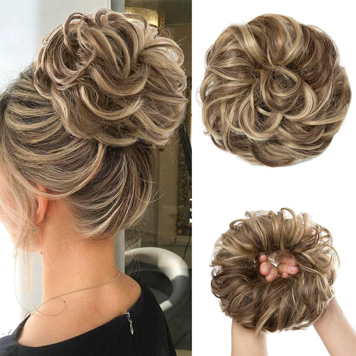 Messy Bun Hair Piece for Womens Synthetic Scrunchies Buns Extension Hairpieces Updo Pony Tail Dirty Blonde