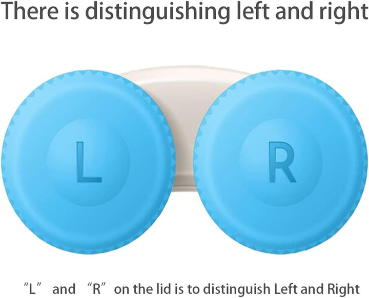6 Packs Contact Lens Cases, Contact Lenses Holder Box with Left/Right Caps for Home Travel Outdoor