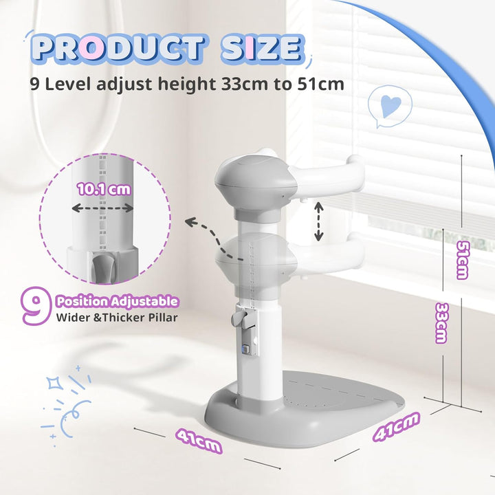 ® Baby Shower Standing Support, Toddler Bath Seat for Stand up Showering with Adjustablethicker Cylinder, Anti-Slip Base, Hug Tower for 8-36 Months Safety & Stable, Ideal Baby Shower Gifts