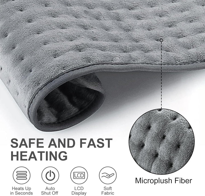 Heat Pad for Back Pain Relief Electric Heating Pads with 6 Temperatures Soft Detachable Heat Pad for Man Women
