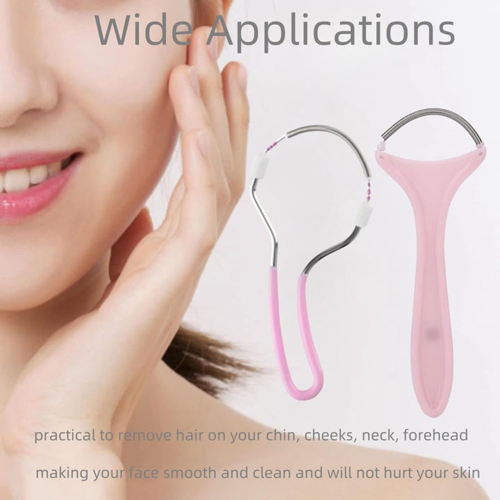 3 PCS Spring Facial Hair Remover Manual Epilator Spring Handle Hair Remover Spring Epilator for Women Face Hair Removing (Random Color)