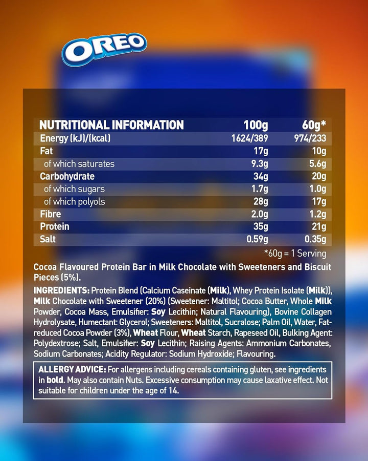 OREO Protein Bar - High Protein, Low Sugar, 12 X 60 G