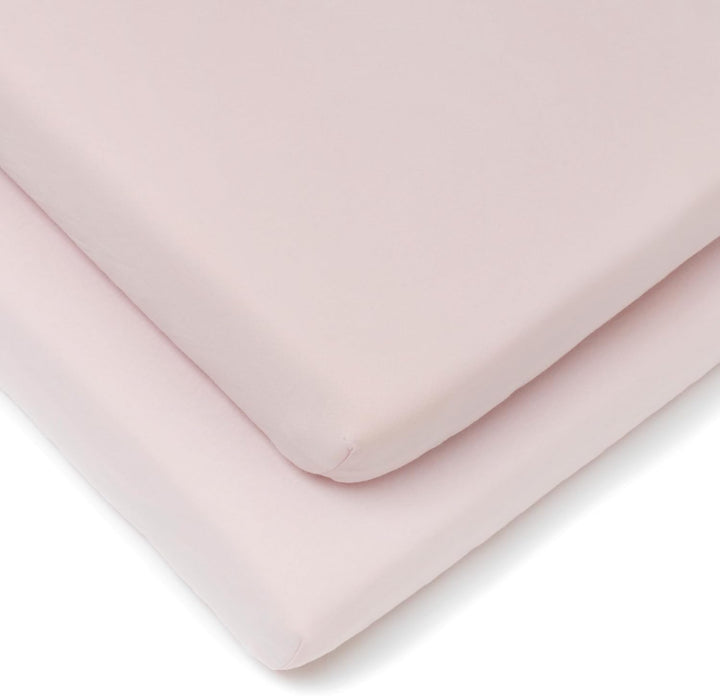 Pram/ Crib Cotton Jersey Fitted Sheets (Pack of 2, White)