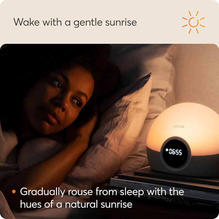 Bodyclock Spark 100 - Wake-Up Light Alarm Clock with Sleep Sunset, White/Off-White