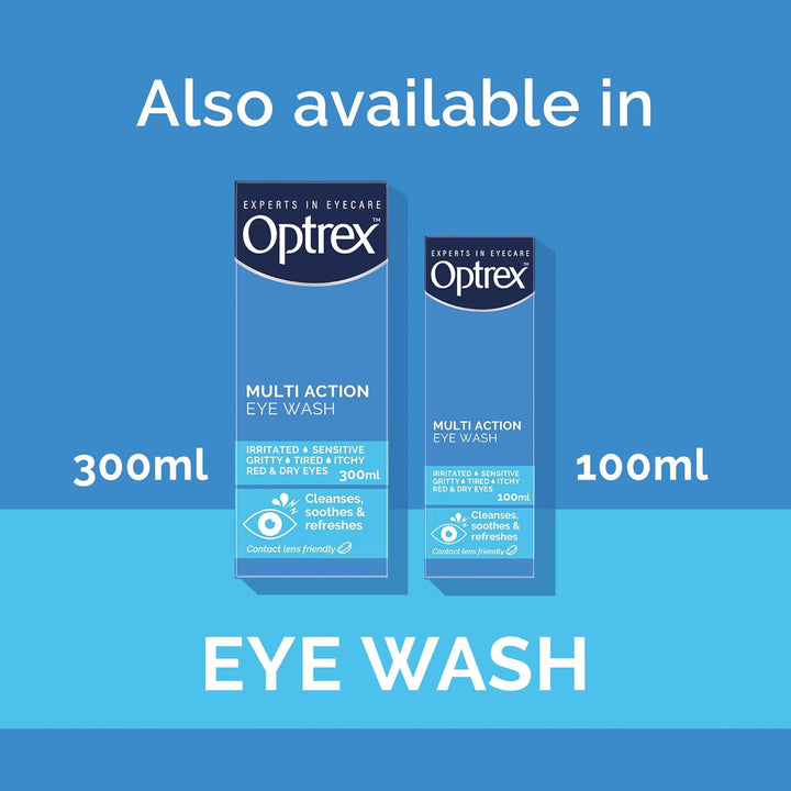 Multi Action, Eye Wash, 300 Ml, for Gentle and Effective Relief, Itchy, Irritated, Tired, Uncomfortable Eyes, Easy to Use,