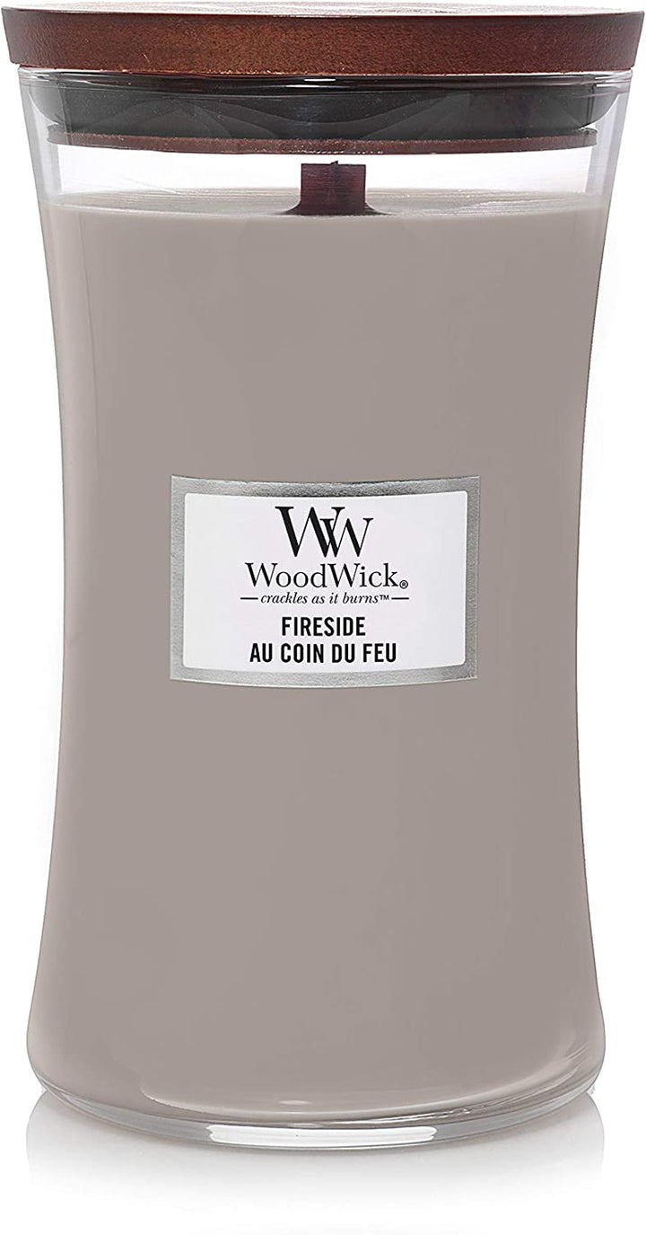 Medium Hourglass Scented Candle | Fireside | with Crackling Wick | Burn Time: up to 60 Hours | Gifts for Women
