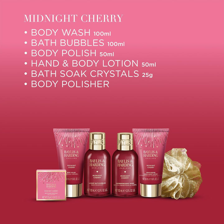 Midnight Cherry Luxury Pamper Present Gift Set - Vegan Friendly