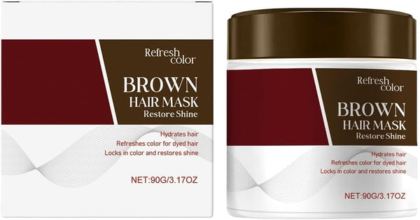 Radiant Brown Hair Mask - 90G. a Multi-Benefit Nourishing Mask Suitable for Color-Treated Hair That Moisturizes, Smoothes, and Maintains Vibrant Color.