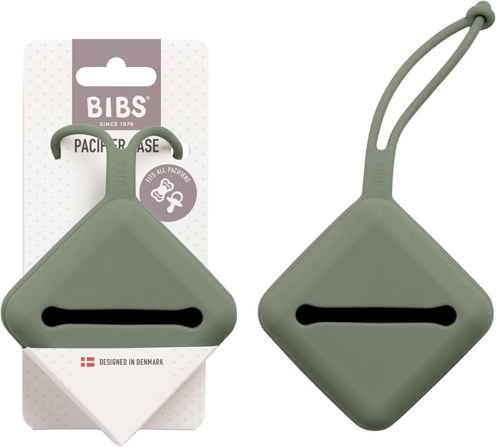 Pacifier Case with Strap, for Storing and Transporting Soothers, Can Hold up to Three Dummies, 100% BPA Free Food-Grade Material. Dark Oak