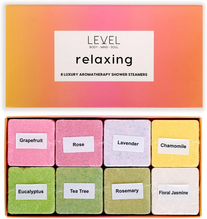 Aromatherapy Shower Steamers - Relaxing, 8 Pack - Birthday Gifts for Women - Shower Bombs with Multiple Fragrances - Self Care Relaxation, Body Restore