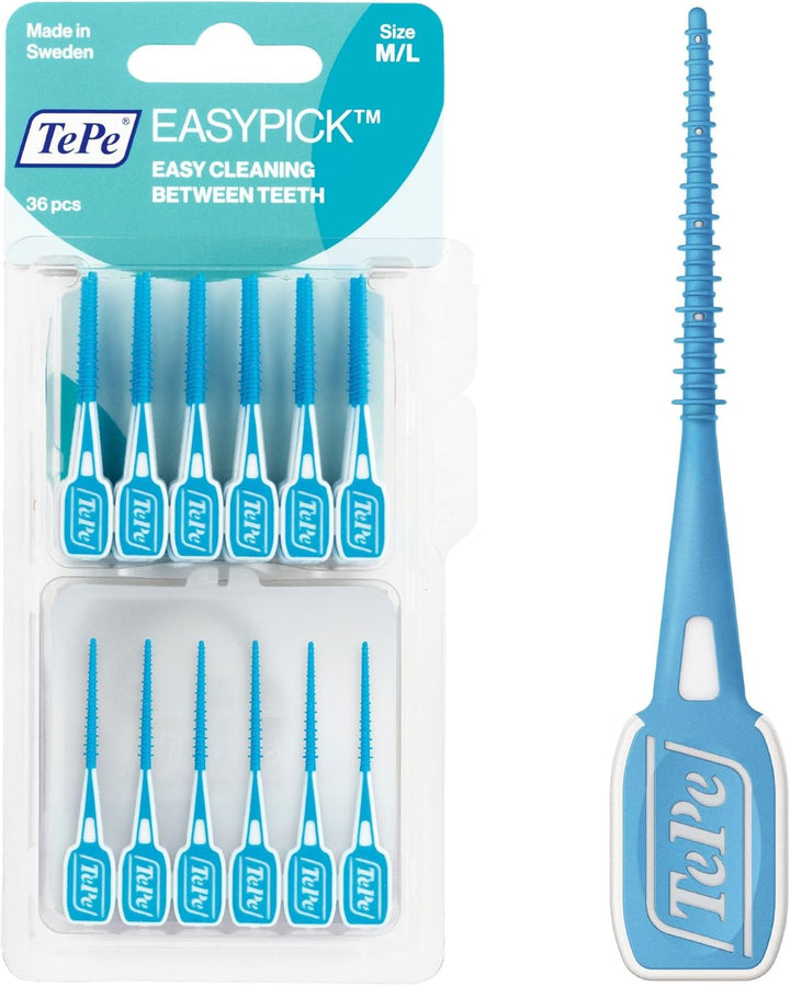 Easypick Toothpicks, Orange, ISO XS-S, 36Pcs, Plaque Remover, Efficient Clean between Teeth, Durable Dental Picks for Narrow Gaps, Travel Case Included