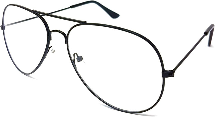 Clear Lens Pilot Style Glasses with UV400 Protection - Unisex