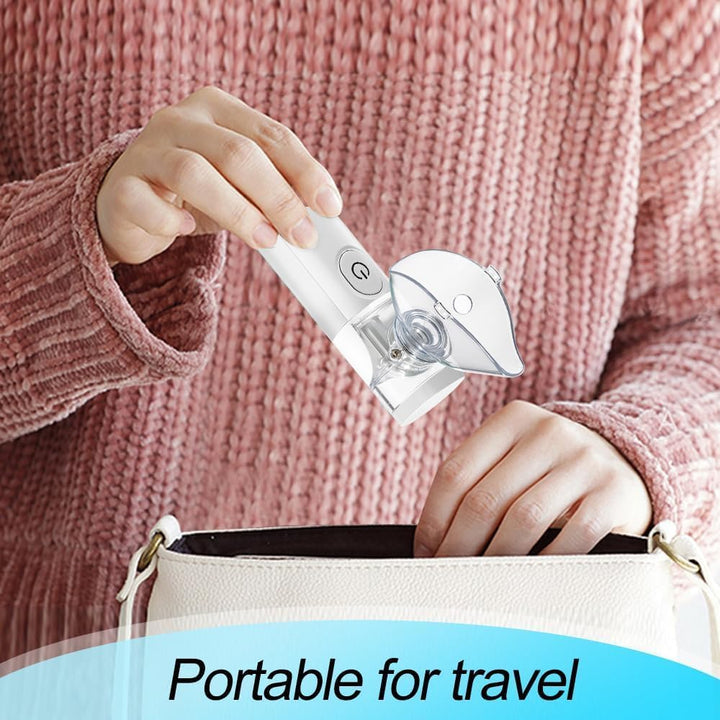 Nebuliser Machine for Adults, Rechargeable Portable Nebuliser for Adults & Kids, Silent Nebuliser for Kids with 2 Masks and Mouthpiece, Handled Nebulizer for Home (White)