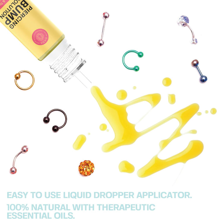Base Labs Piercing Bump Treatment/Aftercare for Scar Removal | Healing & Soothing | Keloid Shrinking Drops for Ear & Nose with Essential Oils | 15Ml