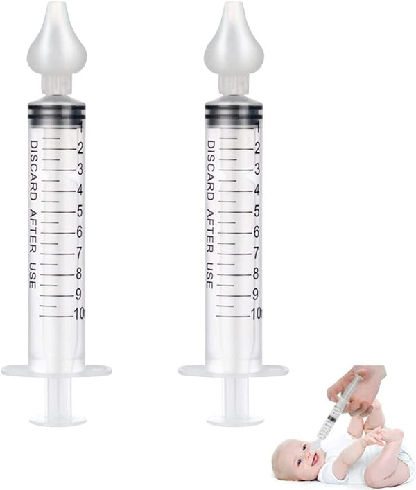 2 Pcs Baby Nasal Aspirator, Portable Nasal Irrigator, Reusable Silicone Nasal Suction Tip, Safe & Comfortable, Transparent