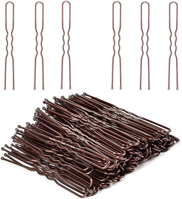 Brown Hair Pins,50Pcs U Shape Hair Bun Pins Bun Pins Hair Clips Hair Grips for Women Hair Styling Pins Hair Pins for Buns Ideal for All Hair Types (6 Cm/2.36 Inch)
