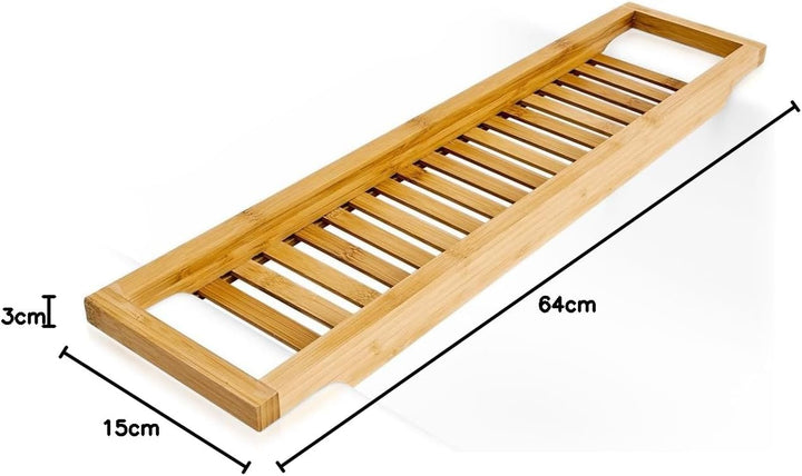 Bamboo Bath Shelf 64 X 15 Cm Bath Bridge Bath Attachment Bath Shelf Bamboo Wood Bath Shelf Brown