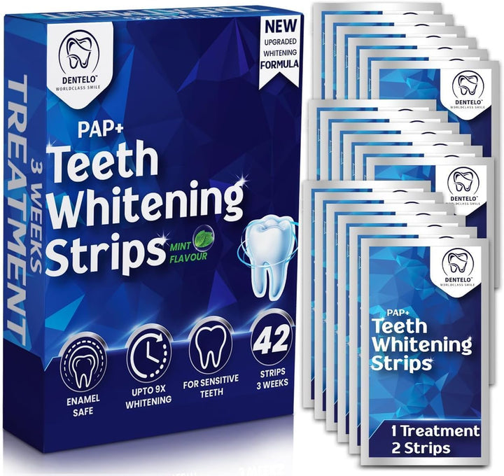 Professional Teeth Whitening Strips,28 Non-Sensitive, Safe for Enamel, anti Slip, Dentist Formulated Teeth Whitener Strips, Adavance Pap Whitening Stripes