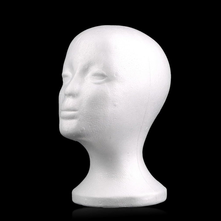 2Pc Female Styrofoam Foam Mannequin Head Stand Model Display Wig Polystyrene Mannequin Manikin Folding