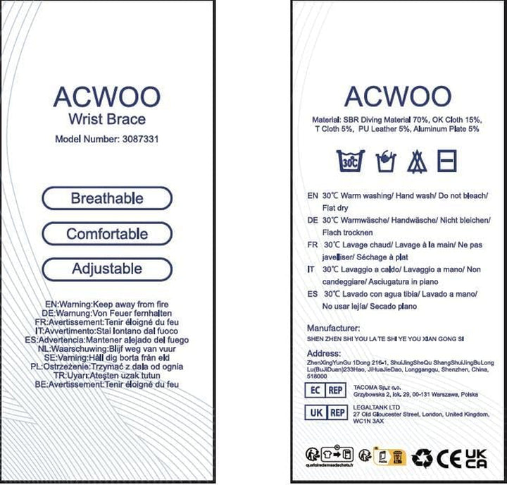 Adjustable Wrist Strap Carpal Tunnel Compression Splint Relieves Pain, Sprains, Tendonitis and Joint Pain, Breathable Brace Provides Wrist Support (Left)