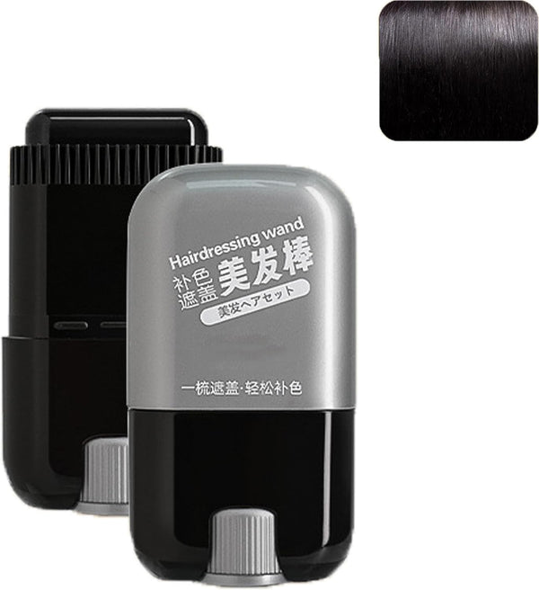 Portable Hair Color Touch-Up Stick with Comb,2 in 1 Touch up Comb Hair Dye,Safe and Convenient Comb Hair Dye for Quick Touch-Ups,Hairline Powder Stick (Black)