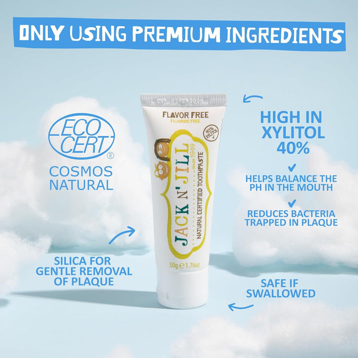 Stage 1 Silicone Toothbrush and Toothpaste for Babies and Toddlers, Natural Unflavored Toothpaste, Bundle - Baby Toothbrush 6-12 Months, Case