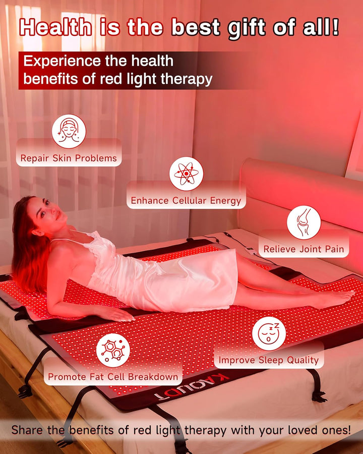 2025 Medical-Grade TPU Red Light Therapy Mat for Full Body Pain Relief, 73"X33" Dual Wavelength Infrared Red Light Blanket with 2570 Leds for Home Use