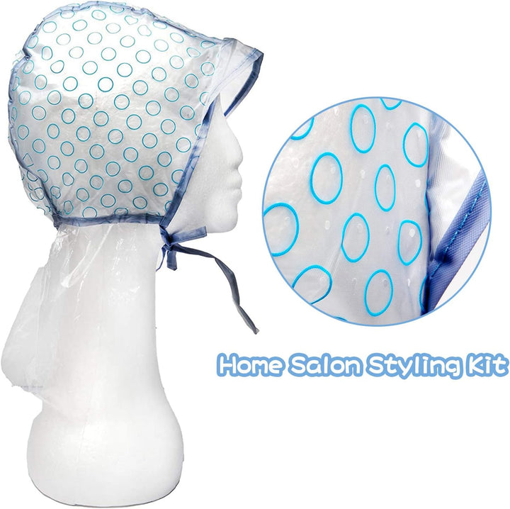 Hair Highlights Coloring Dye Tool Set, 2 Hair Disposable Tipping Frosting Cap, 2 Hook Needle with Hair Coloring Brush and Hair Dye Comb Set for Salon Home Use Hair Coloring Supplies