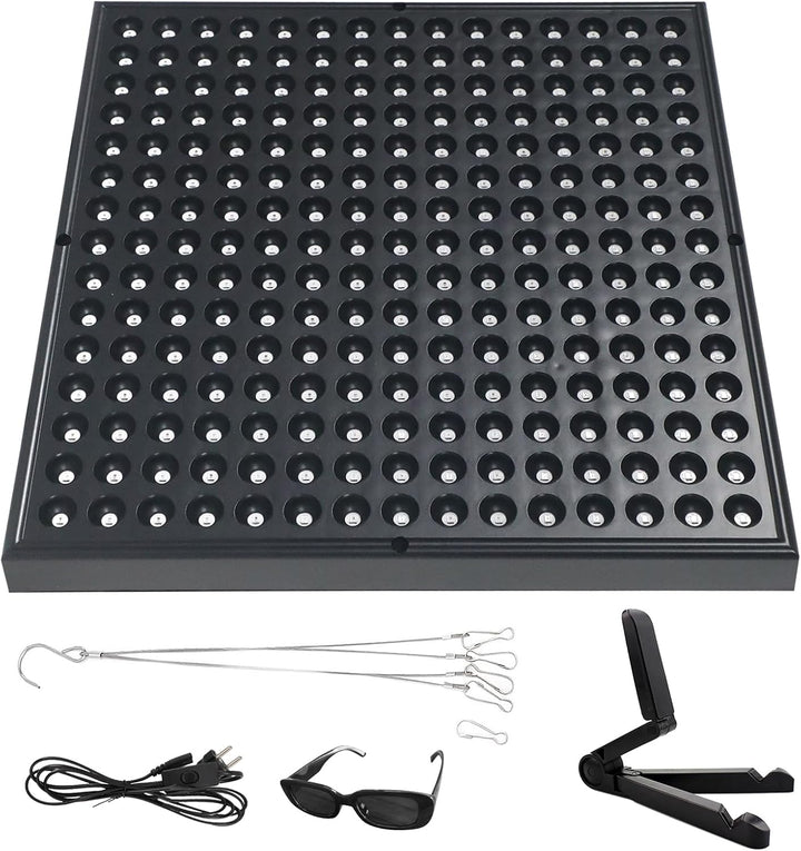 Tanning Lamp for Home, 50W Tanning Lamp Solarium with 250 Leds 460NM for Face and Body, Full Blue Skin Tanning Light with Desk Stand & Hanging Ring (Silver)