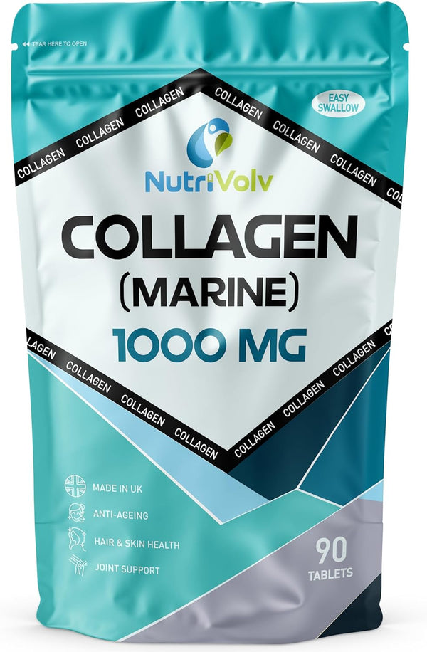 Collagen Marine (1000Mg) Supplement for Skin , anti Ageing, Tissue, Joints, Bones & Muscles | 90 Multivitamin Tablets