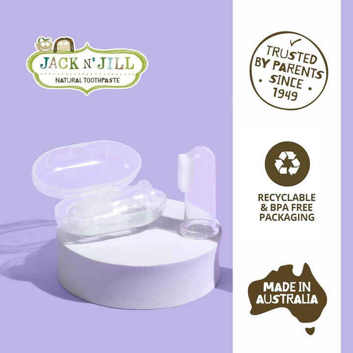 Soft Silicone Baby Finger Toothbrush - Baby Toothbrush for 6 to 12 Months, Gentle Oral Cleaning, Travel Size, 2 Brushes plus 1 Case, Easy to Clean