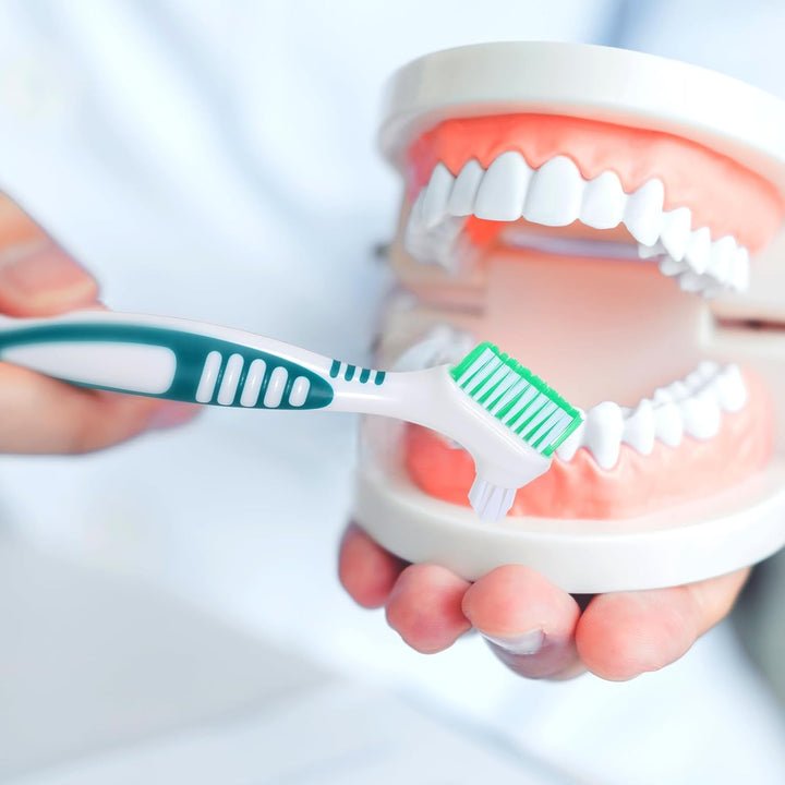 8Pcs Retainer Brush,Denture Brushes, Multi-Layer Bristles, Double-Sided Retainer Cleaning Brushes, for Dentures Care, Blue, Purple, Green, Orange