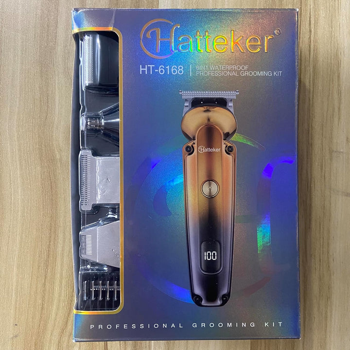 Beard Trimmer Kit Professional Hair Clipper with Zero Gapped T-Blade Electric Razor Shaver for Nose Ear Beard Body Trimmer for Men Waterproof Cordless Grooming Kit 6 in 1