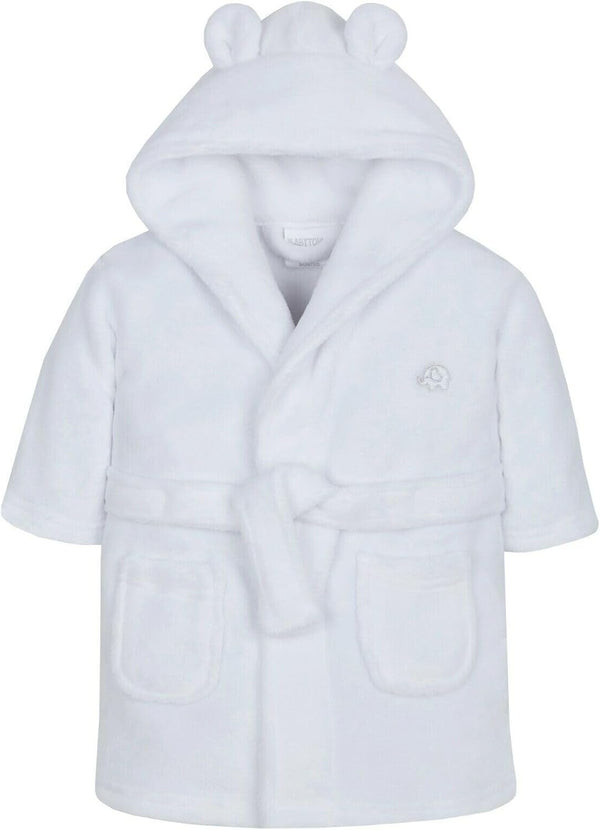 Baby Boys & Girls Unisex Dressing Gown (Ages 6-24 Months) Soft Plush Flannel Fleece Hooded Bath Robe