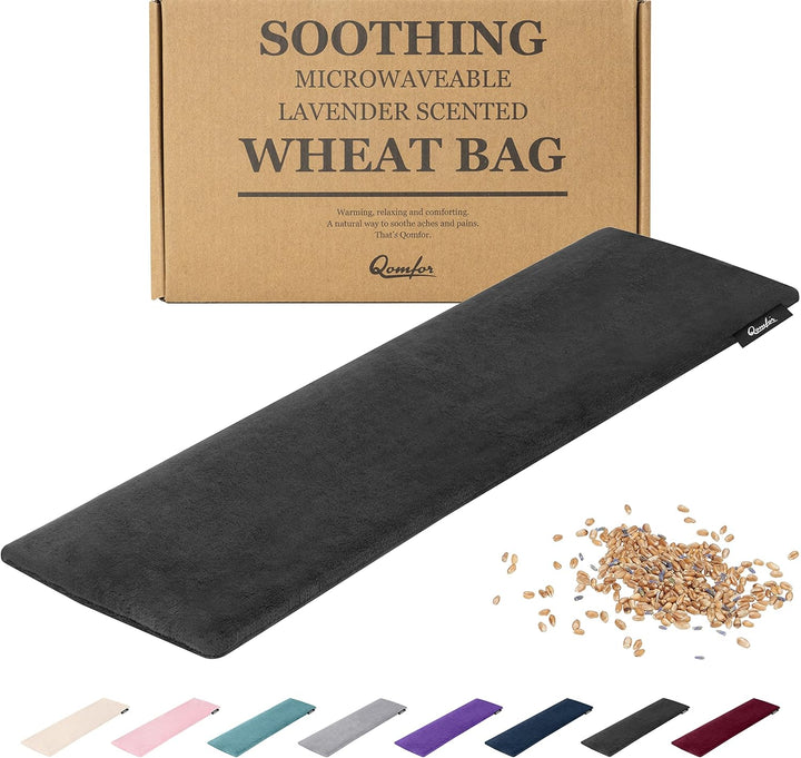 Wheat Bag Microwavable - Moldable Microwavable Heat Pad (48 X 15 Cm) - Fleece, Wheat Filled Microwave Heat Pack - Neck, Shoulder, Back Pain Relief - Reusable & Flexible Heat Pad (Purple)