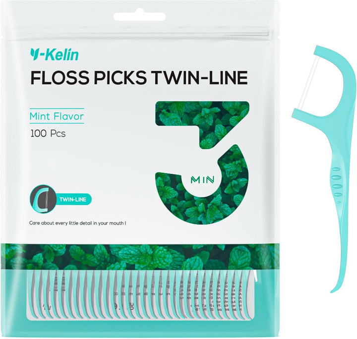 Twin-Line Dental Floss-200 Pcs Dental Floss Toothpick, Teeth Stick,Tooth Picks,Floss Picks,Teeth Cleaning