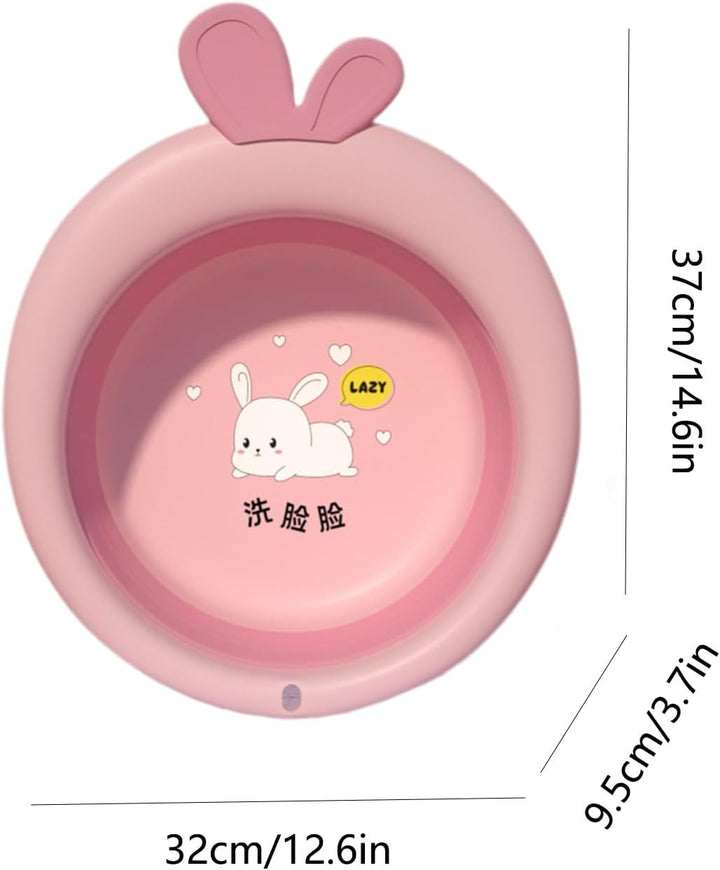 Foldable Baby Wash Basin - Flap Washbowl | Cartoon Folding Foot Basin Tubs, Portable anti Slip Babies - Wash Tub for Butt Feet Easy Shower Travel Outdoor