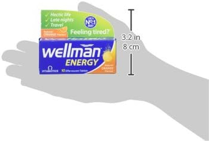 Energy Orange - 10 Dissolving, Multivitamins Effervescent Tablets for Man, Natural Orange Flavour, by