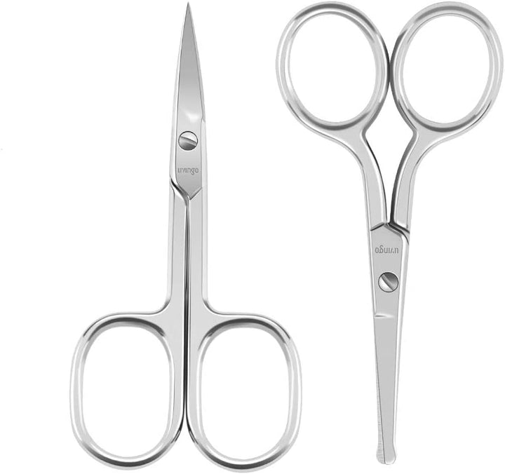 Premium Manicure Rounded Tip Scissors Multi-Purpose Stainless Steel Cuticle Pedicure Beauty Grooming Kit for Nail, Eyebrow, Eyelash, Dry Skin, Nasal/Nose Hair 9Cm
