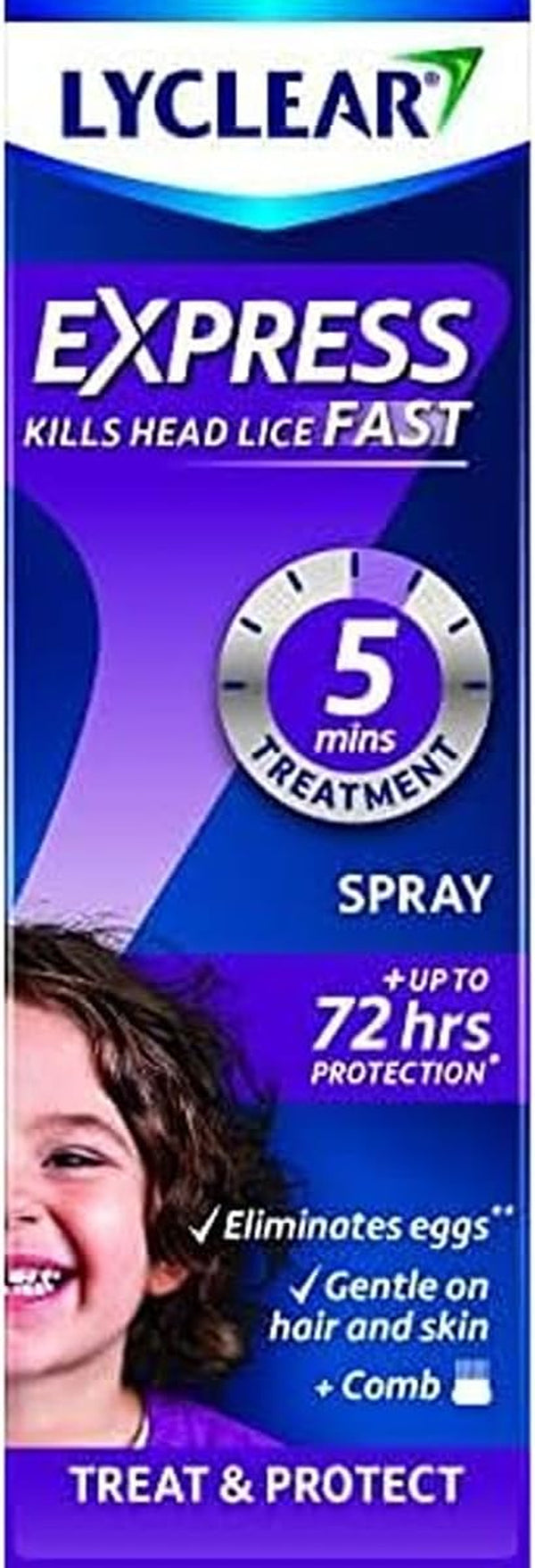 Express Treat & Protect Spray - Kills Head Lice & Eggs – Effective in Just 5 Minutes on Head Lice & Helps Protect for Up-To 72 Hours* – 100Ml Spray Format