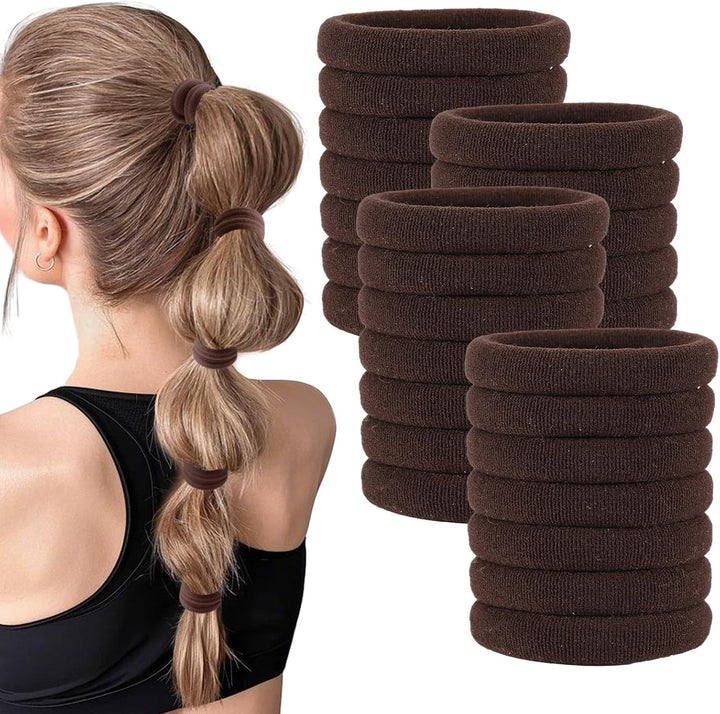 35PCS Hair Ties for Women, Smooth and Thick Black Hair Bands, Durable Elastic Hair Ties for Secure Ponytail Holding (Black)