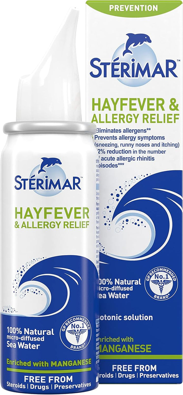 Hayfever & Allergy Relief, Nasal Spray, 100% Natural Sea Water, 50 Ml