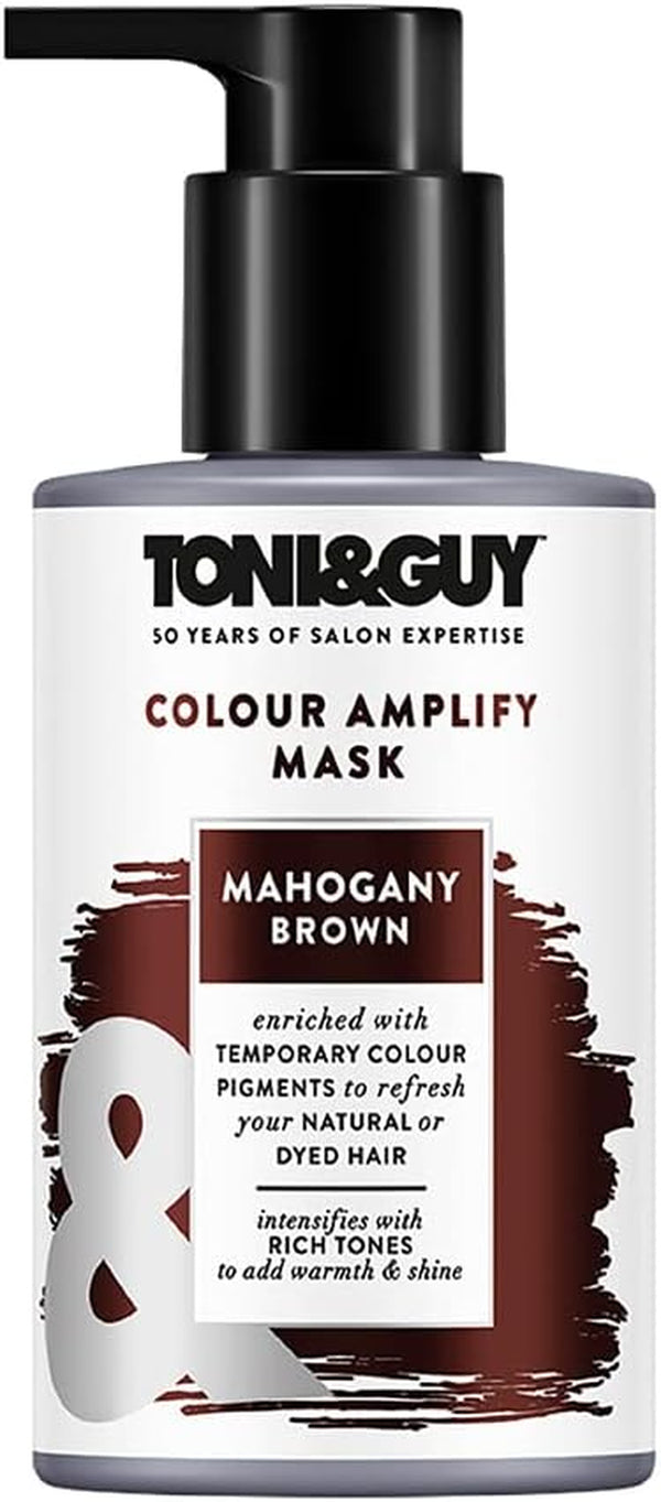 Toni & Guy Mahogany Brown Colour Amplify Hair Conditioning Mask with Temporary Colour Pigments, Argan Oil & UV Protection Filters 200 Ml