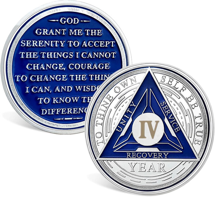 2 Year Sobriety Chip - Triplate AA Coin and Medallion Sobriety Coin Recovery Chips Sober Anniversary Token Sobriety Gifts Alcoholics Anonymous Recovery for Men Women