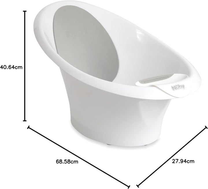 Sit Me up Baby Bath with Built in Anti-Slip Bump and Soft Headrest - Bathtub Seat | Sitting Support | Suitable from 0-12 Months+ | Wash Cup and Plug Included