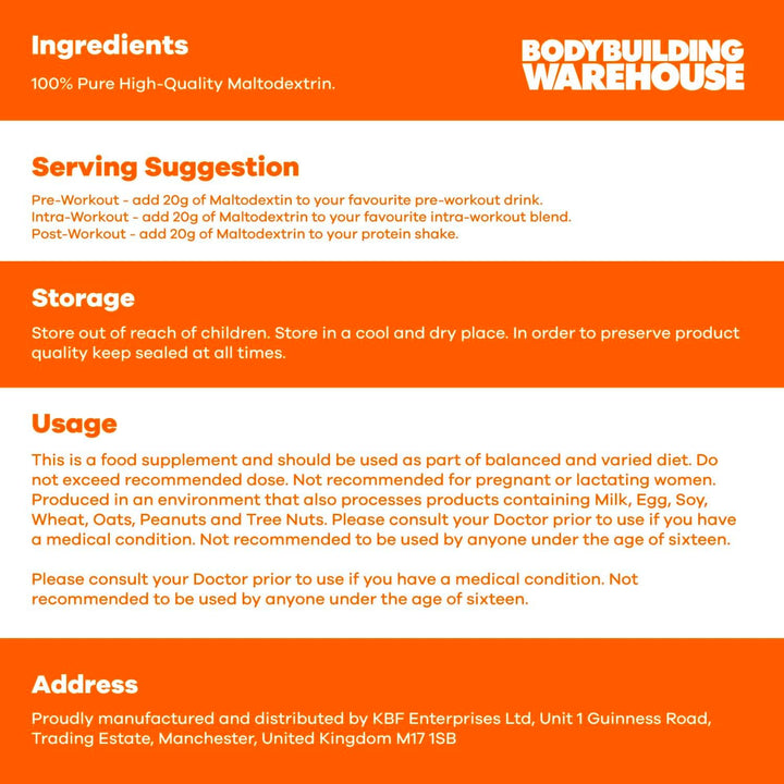 , Pure Maltodextrin Powder, Energy Supplement, Quick Carb Source (Unflavoured, 1Kg)