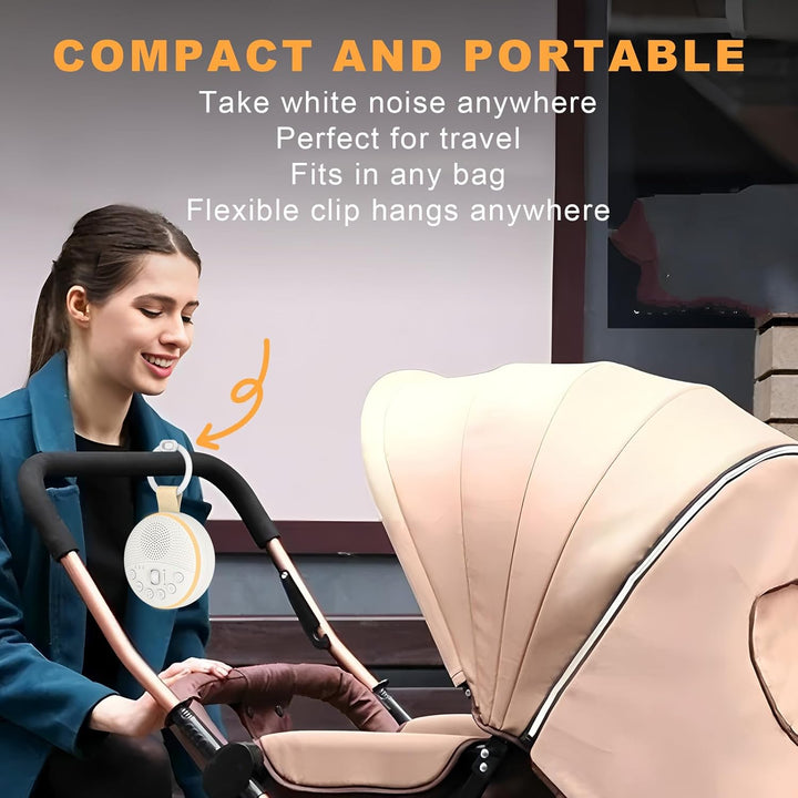 White Noise Machine, Portable Sleep Aid Sound Machine with Night Light 21 Soothing Sounds for Baby and Adults, 1800Mah Battery, Sleep Machines Memory Function, Travel Gift USB Rechargeable