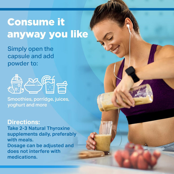 Natural Thyroxine, Thyroid Support Supplement for Better Mood and Energy, Hormone Balance for Women and Men, Rich in Maca Root, Kelp, Ashwagandha and Brazil Nuts, 1000Mg, 60 Capsules